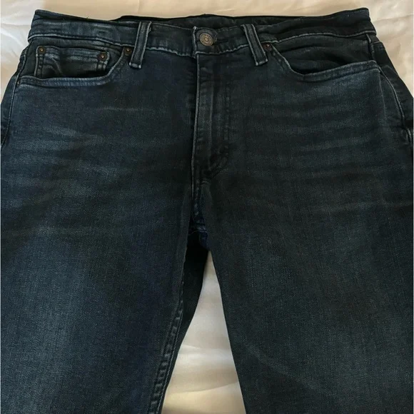 Men's LEVIS 514 Black Label Straight Fit 33 X 30 Dark Wash Stretch Jeans - Picture 9 of 15